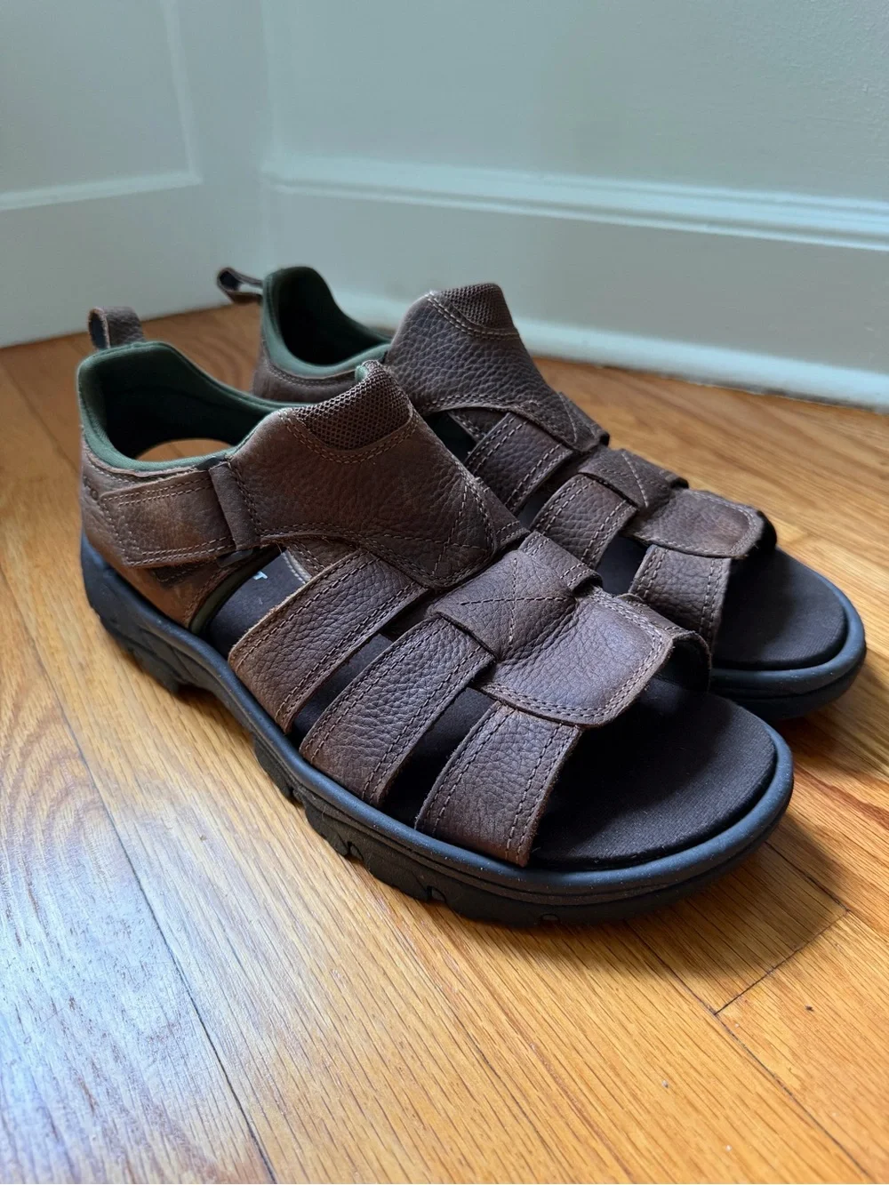 Rockport Rocklake Brown Leather Fisherman’s Sandals Men’s Size 11